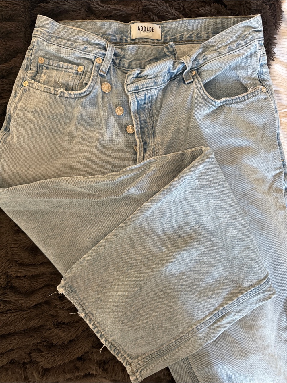 AGOLDE Light Blue High-Rise Straight Jeans